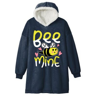 Valentine's Day Funny Gift Bee Mine Funny Gift Pun Honey Couple Rotic Funny Gift Hooded Wearable Blanket