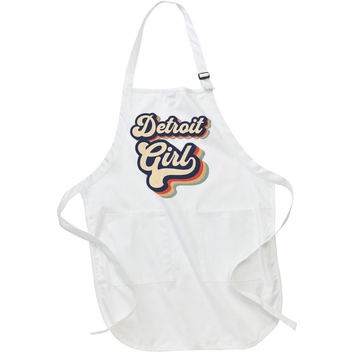 Vintage Design For From Detroit Michigan Full-Length Apron With Pockets