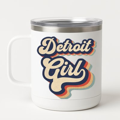 Vintage Design For From Detroit Michigan 12 oz Stainless Steel Tumbler Cup