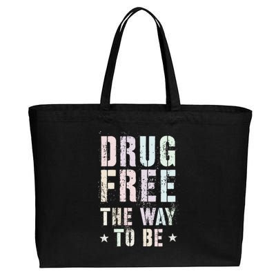 Vintage Drug Free The Way To Be Clean Fun Na Love Motivation Gift Cotton Canvas Jumbo Tote