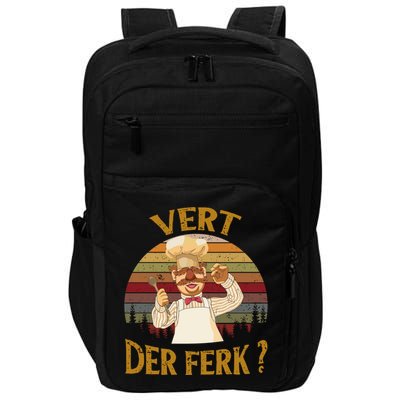 Vert Der Ferk Chef Shirt, Funny Swedish Sunset Vintage Impact Tech Backpack