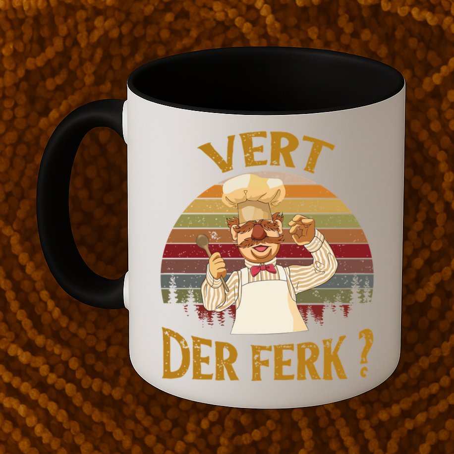 Vert Der Ferk Chef Shirt, Funny Swedish Sunset Vintage Mug