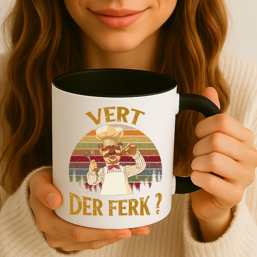 Vert Der Ferk Chef Shirt, Funny Swedish Sunset Vintage Mug