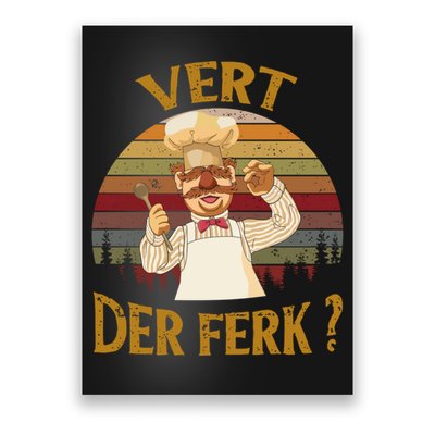 Vert Der Ferk Chef Shirt, Funny Swedish Sunset Vintage Poster