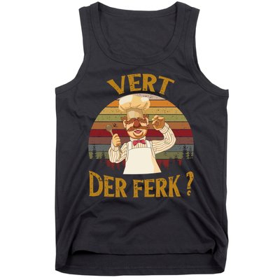 Vert Der Ferk Chef Shirt, Funny Swedish Sunset Vintage Tank Top