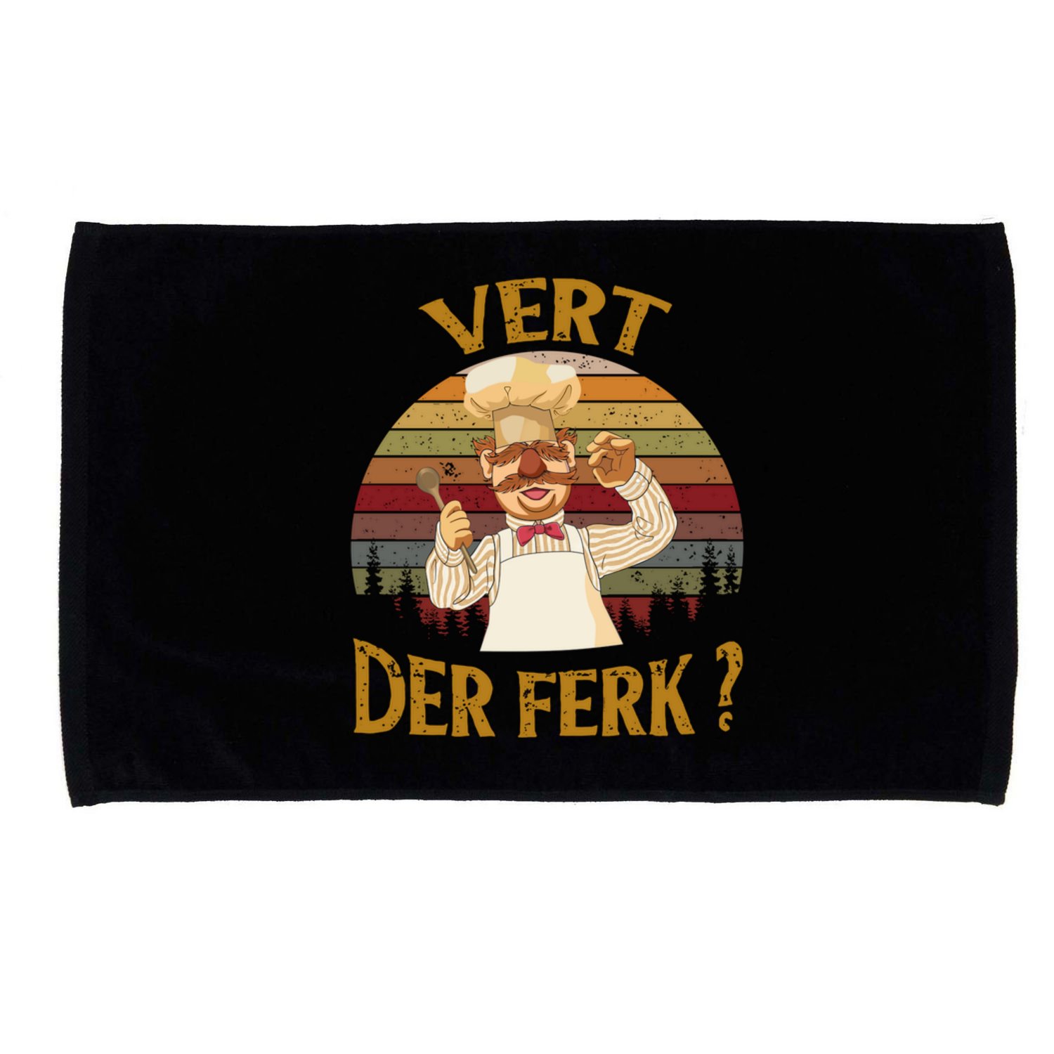 Vert Der Ferk Chef Shirt, Funny Swedish Sunset Vintage Microfiber Hand Towel