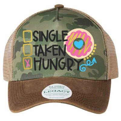 Valentine's Donut Funny Hungry Galentine's Day Cute Outfit Gift Legacy Tie Dye Trucker Hat