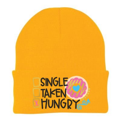 Valentine's Donut Funny Hungry Galentine's Day Cute Outfit Gift Knit Cap Winter Beanie