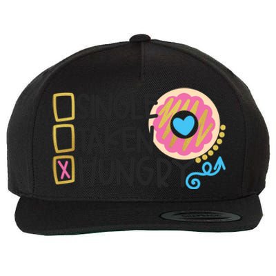 Valentine's Donut Funny Hungry Galentine's Day Cute Outfit Gift Wool Snapback Cap