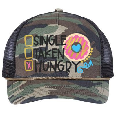 Valentine's Donut Funny Hungry Galentine's Day Cute Outfit Gift Retro Rope Trucker Hat Cap