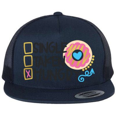 Valentine's Donut Funny Hungry Galentine's Day Cute Outfit Gift Flat Bill Trucker Hat