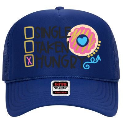 Valentine's Donut Funny Hungry Galentine's Day Cute Outfit Gift High Crown Mesh Back Trucker Hat