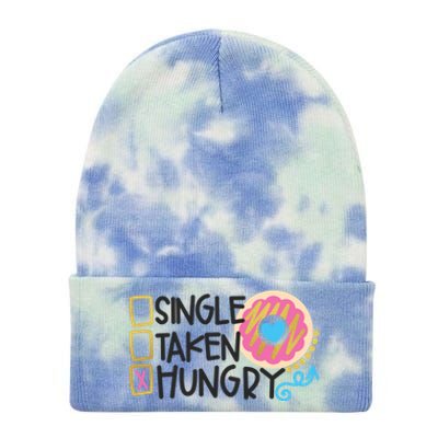 Valentine's Donut Funny Hungry Galentine's Day Cute Outfit Gift Tie Dye 12in Knit Beanie