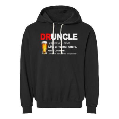 Vintage Druncle Funkle Beer Funny For Drunk Uncle Garment-Dyed Fleece Hoodie