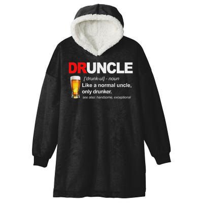 Vintage Druncle Funkle Beer Funny For Drunk Uncle Hooded Wearable Blanket