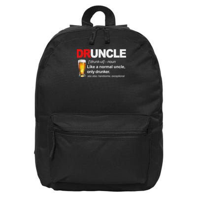 Vintage Druncle Funkle Beer Funny For Drunk Uncle 16 in Basic Backpack