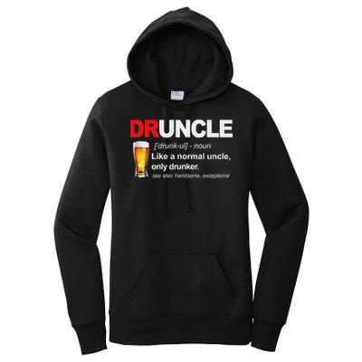 Vintage Druncle Funkle Beer Funny For Drunk Uncle Women's Pullover Hoodie