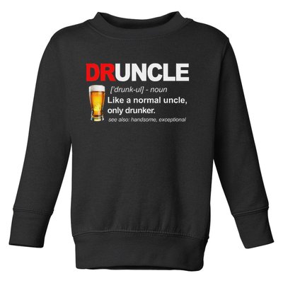 Vintage Druncle Funkle Beer Funny For Drunk Uncle Toddler Sweatshirt