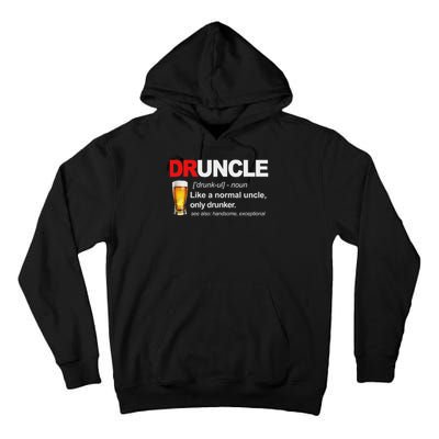 Vintage Druncle Funkle Beer Funny For Drunk Uncle Tall Hoodie