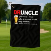 Vintage Druncle Funkle Beer Funny For Drunk Uncle Golf Towel