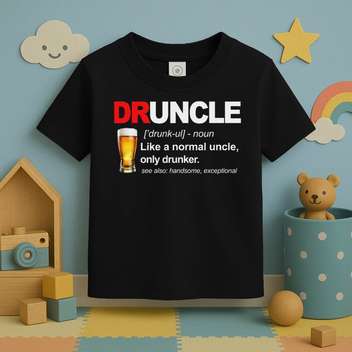 Vintage Druncle Funkle Beer Funny For Drunk Uncle Toddler T-Shirt