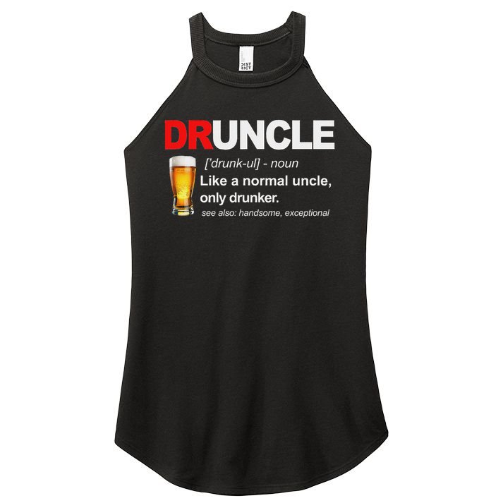 Vintage Druncle Funkle Beer Funny For Drunk Uncle Women's Perfect Tri Rocker Tank