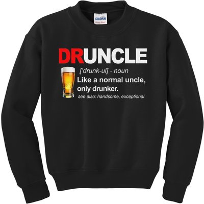 Vintage Druncle Funkle Beer Funny For Drunk Uncle Kids Sweatshirt
