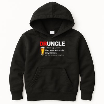 Vintage Druncle Funkle Beer Funny For Drunk Uncle Kids Hoodie