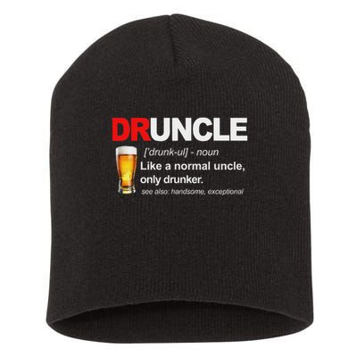 Vintage Druncle Funkle Beer Funny For Drunk Uncle Short Acrylic Beanie