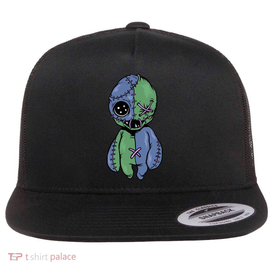 Vodoo Doll Funny Creepy Flat Bill Trucker Hat