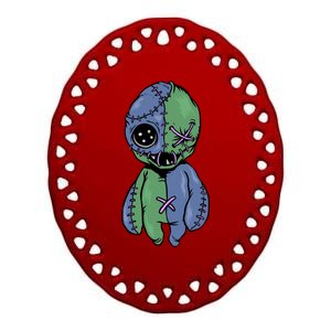 Vodoo Doll Funny Creepy Ceramic Oval Ornament