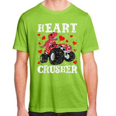 Valentines Day Funny Dinosaur Monster Truck 100 day Adult ChromaSoft Performance T-Shirt