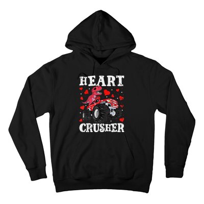 Valentines Day Funny Dinosaur Monster Truck 100 day Hoodie