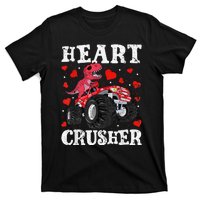 Valentines Day Funny Dinosaur Monster Truck 100 day T-Shirt