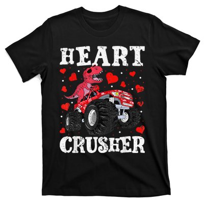 Valentines Day Funny Dinosaur Monster Truck 100 day T-Shirt