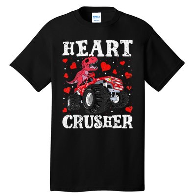 Valentines Day Funny Dinosaur Monster Truck 100 day Tall T-Shirt