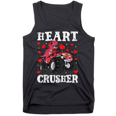 Valentines Day Funny Dinosaur Monster Truck 100 day Tank Top