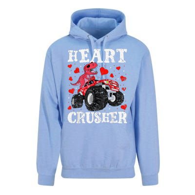 Valentines Day Funny Dinosaur Monster Truck 100 day Unisex Surf Hoodie