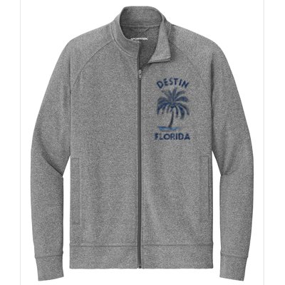 Vintage Destin Florida Palm Tree Fl Retro Stretch Full-Zip Cadet Jacket