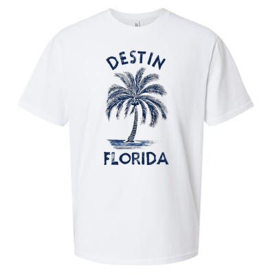 Vintage Destin Florida Palm Tree Fl Retro Sueded Cloud Jersey T-Shirt