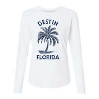 Vintage Destin Florida Palm Tree Fl Retro Womens Cotton Relaxed Long Sleeve T-Shirt