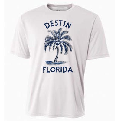 Vintage Destin Florida Palm Tree Fl Retro Cooling Performance Crew T-Shirt