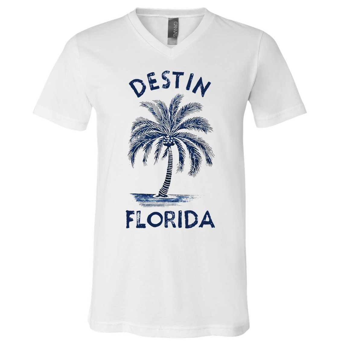 Vintage Destin Florida Palm Tree Fl Retro V-Neck T-Shirt