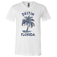 Vintage Destin Florida Palm Tree Fl Retro V-Neck T-Shirt