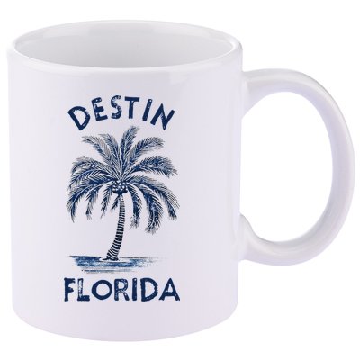 Vintage Destin Florida Palm Tree Fl Retro 11oz C Handle Ceramic Mug