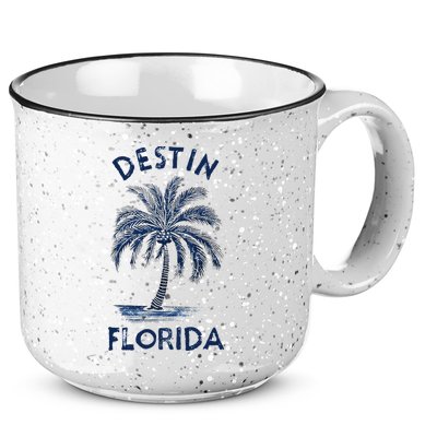 Vintage Destin Florida Palm Tree Fl Retro 15oz Campfire Ceramic Mug