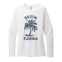 Vintage Destin Florida Palm Tree Fl Retro Womens CVC Long Sleeve Shirt