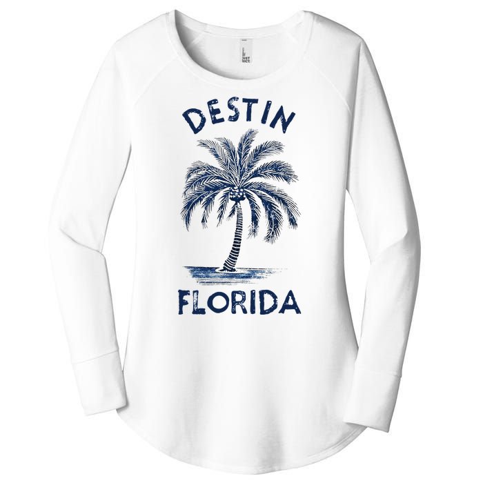 Vintage Destin Florida Palm Tree Fl Retro Women's Perfect Tri Tunic Long Sleeve Shirt