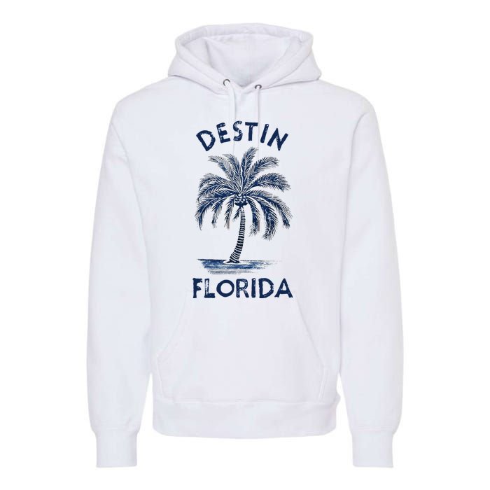 Vintage Destin Florida Palm Tree Fl Retro Premium Hoodie