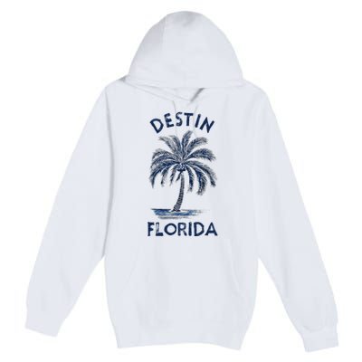 Vintage Destin Florida Palm Tree Fl Retro Premium Pullover Hoodie